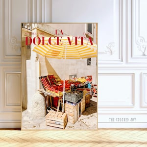 Póster de verano italiano, impresión de revista vintage, arte mural de La Dolce Vita, arte mural de cocina italiana, póster de casa de verano, Dolce Far Niente