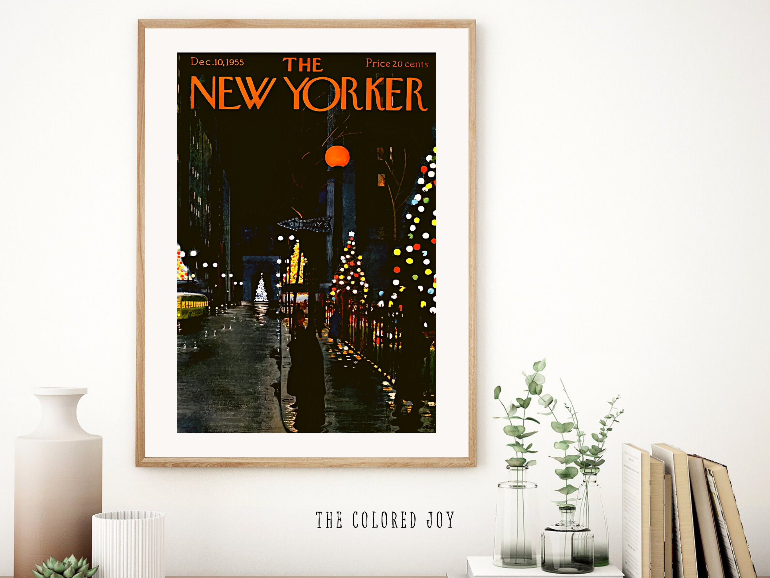 The New Yorker Christmas Poster, Vintage New Yorker Magazine Poster 10 ...