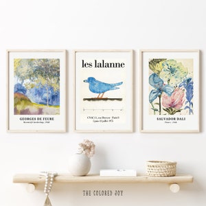 Poster dell'uccello Les Lalanne - Stampa d'arte surrealista francese / Decorazione ispirata a Dalì / Arte murale vintage con uccelli / Stampa digitale scaricabile
