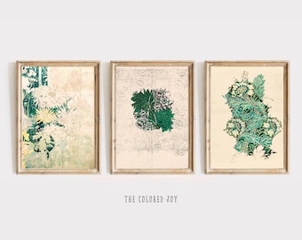 William Morris Floral Prints Set: Green Botanical Art (Digital Download)