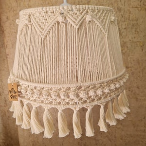 Boho Fringe Chandelier , Tassel Chandelier , Macrame Lampshade , Boho Lights , Macrame Lantern , Pendant Light , Handmade , Wedding Decor