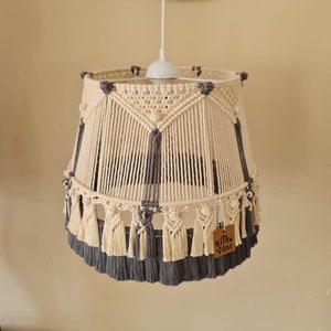 Macrame Chandelier Fringe Bohemian Lampshade ,Boho Light Pendant