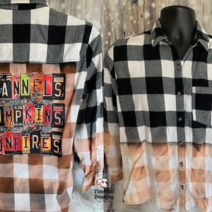 Black Camel & White Plaid Flannel Fall Flannel Bleached - Etsy