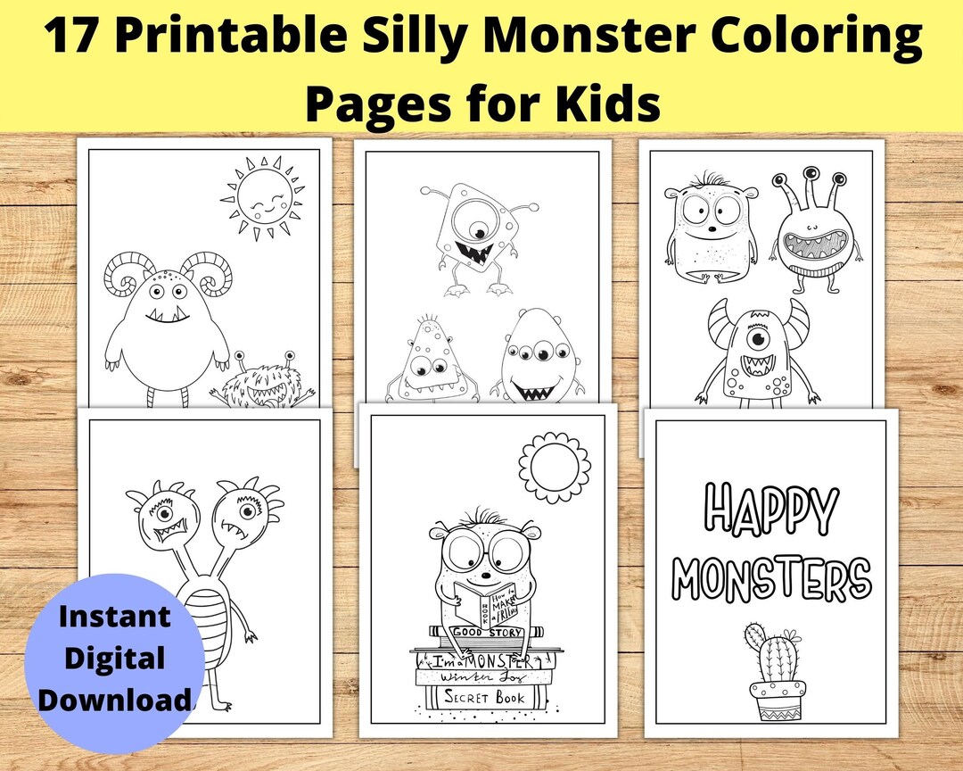 Silly Monster Coloring Pages, 17 Printable Monster Cloring Pages for