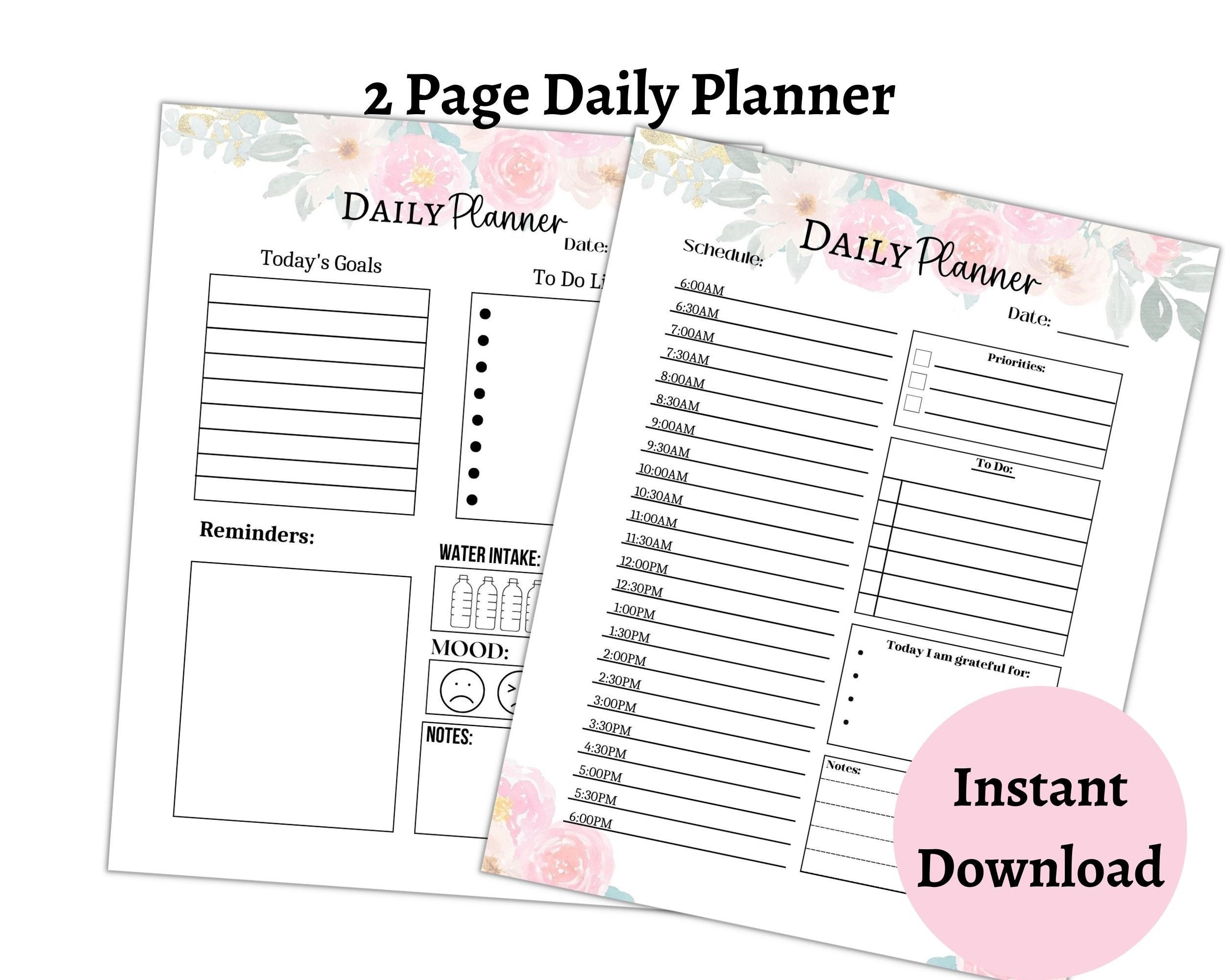 2 Page Printable Routine Planner to Do List Work/home Daily - Etsy