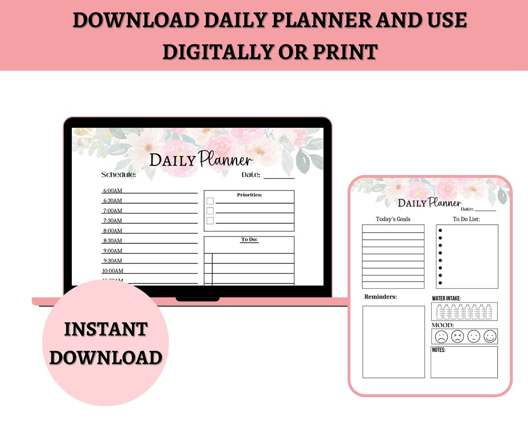 2 Page Printable Routine Planner to Do List Work/home Daily - Etsy