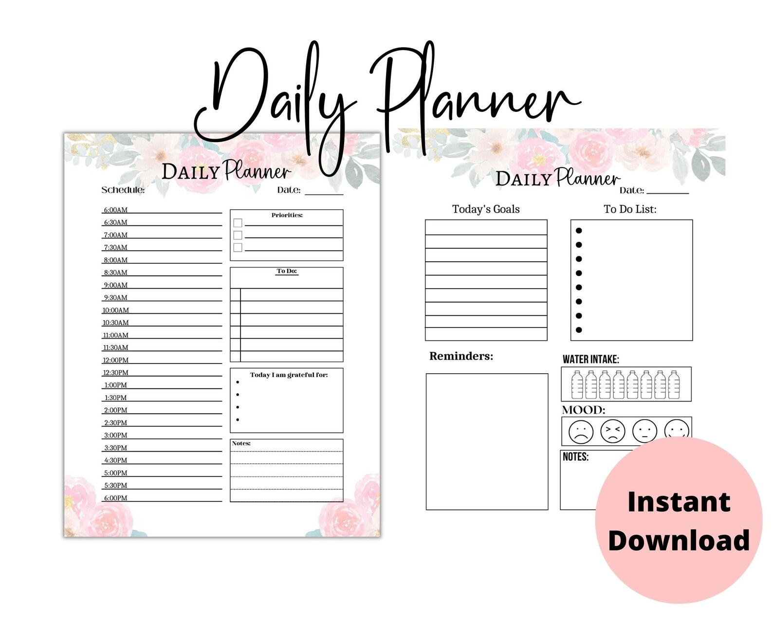 2 Page Printable Routine Planner to Do List Work/home Daily - Etsy