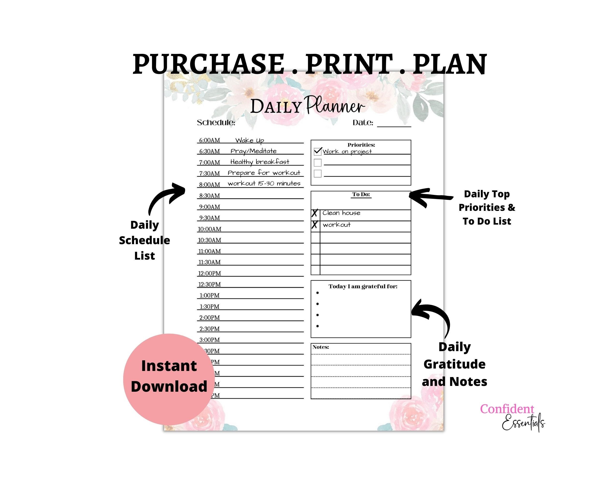 2 Page Printable Routine Planner to Do List Work/home Daily - Etsy
