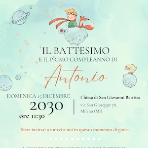 Creazione INVITO DIGITALE Piccolo Principe, George o altri temi a scelta