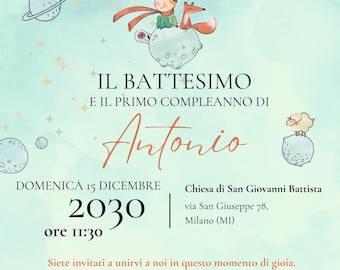 Creazione INVITO DIGITALE Piccolo Principe, George, Simba o altri temi a scelta