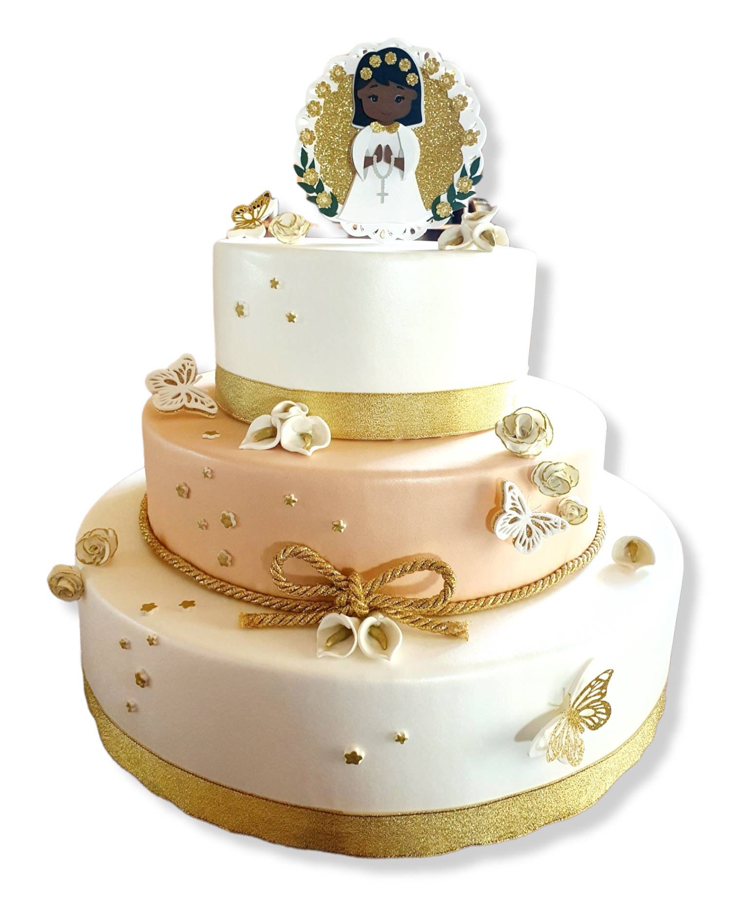 Fake Scenographic Cake in Eva Rubber, Fimo and Paper. Ideal for Communions,  Confirmations, Baptisms and More 