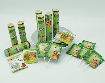Haribo party kits, Smarties, personalized lollipops with a Lion King/Simba theme, Minnie Mouse or other themes of your choice
