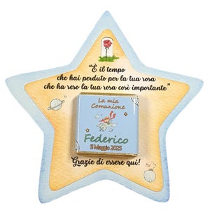 Segnaposto con cioccolatino o scatolina con cuore piantabile tema PICCOLO PRINCIPE o altri temi a scelta.