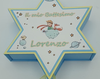 Personalized Little Prince star-shaped favor box