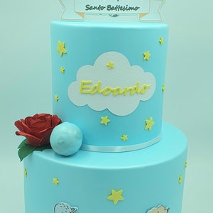 Torta scenografica finta Piccolo Principe per Comunione/Battesimo/compleanno in gomma eva e carta a 2 piani.