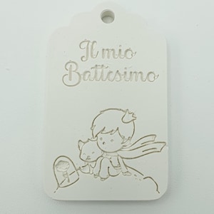 Gessetto Profumato a tema Piccolo Principe a forma di tag per Battesimo personalizzabile sul retro con testo a scelta