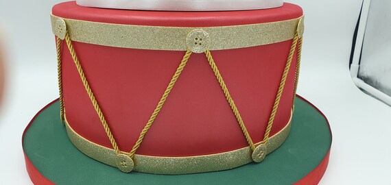 Torta Di Pannolini A Forma Di Tamburo Musicale - Regalo Neonato Con Orsacchiotto - Foto 8