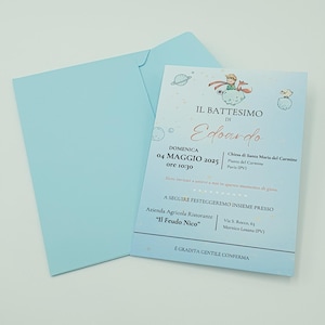 Invitación de cartón más sobre Principito u otra temática personalizable para cualquier ocasión: Bautismo, Comunión, Confirmación...