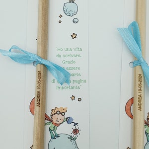Matita piantabile personalizzata con segnalibro tema Piccolo Principe