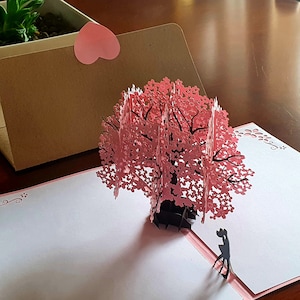 Carte pop-up L'amour sous Sakura