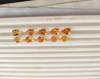Citrine Pear Cut Gemstones 7x10mm C2 Shade