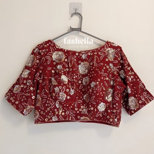 Maroon Blouse, Ethnic Blouse, Saree Blouse, Designer Blouse, Indian Saree Blouse, India Blouse, Indian Clothing, Ethnic wear/ Indian Dress