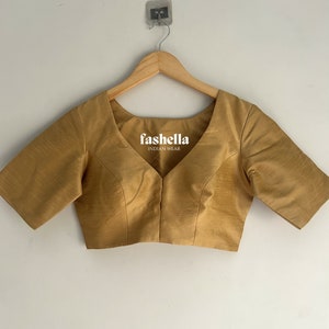 Gold Bluse/ Gold Saree Bluse/ Einfarbig Bluse/ Readymade Bluse/ Indische Bluse/ Gold Choli/ Bluse für Saree/ Gold Lehenga Bluse/ Top