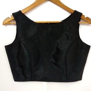 Black Blouse/ Sleeveless Blouse/ Readymade Blouse/ Black Choli Top/ Blouse for Saree/ Blouse for Lehenga/ Bollywood Fashion/  Women&#39;s Blouse