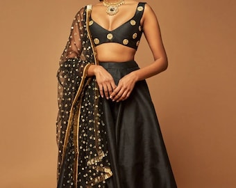 Black & Gold Lehenga Set - Ethnic Indian wear