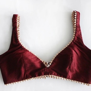 Maroon Blouse/ Red Blouse/ Bralette Blouse/ Saree Blouse/ Blouse for Lehengas/ Indian Sari Blouse/ Cocktail Blouse Ethnic/ Bollywood Fashion