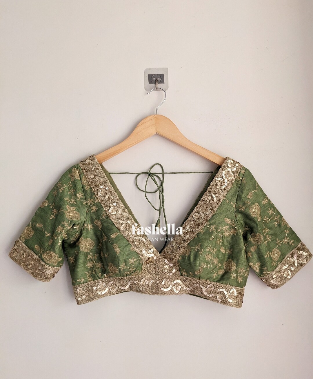 Olive Green Blouse/ Green Gold Blouse/ Green Saree Blouse/ - Etsy