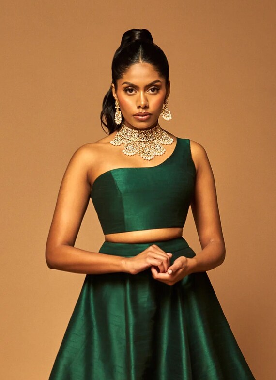 One shoulder indian blouse hot sale