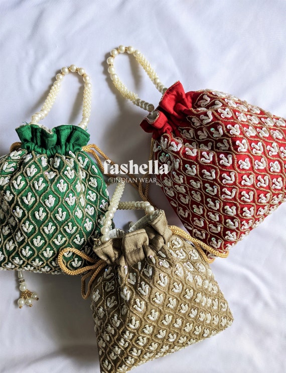 Buy online Dbfashionvilla Wedding Potli Bag Gift Handmade from Purses &  Pouches & Potlis for Women by Dbfashionvilla for ₹4999 at 17% off | 2024  Limeroad.com