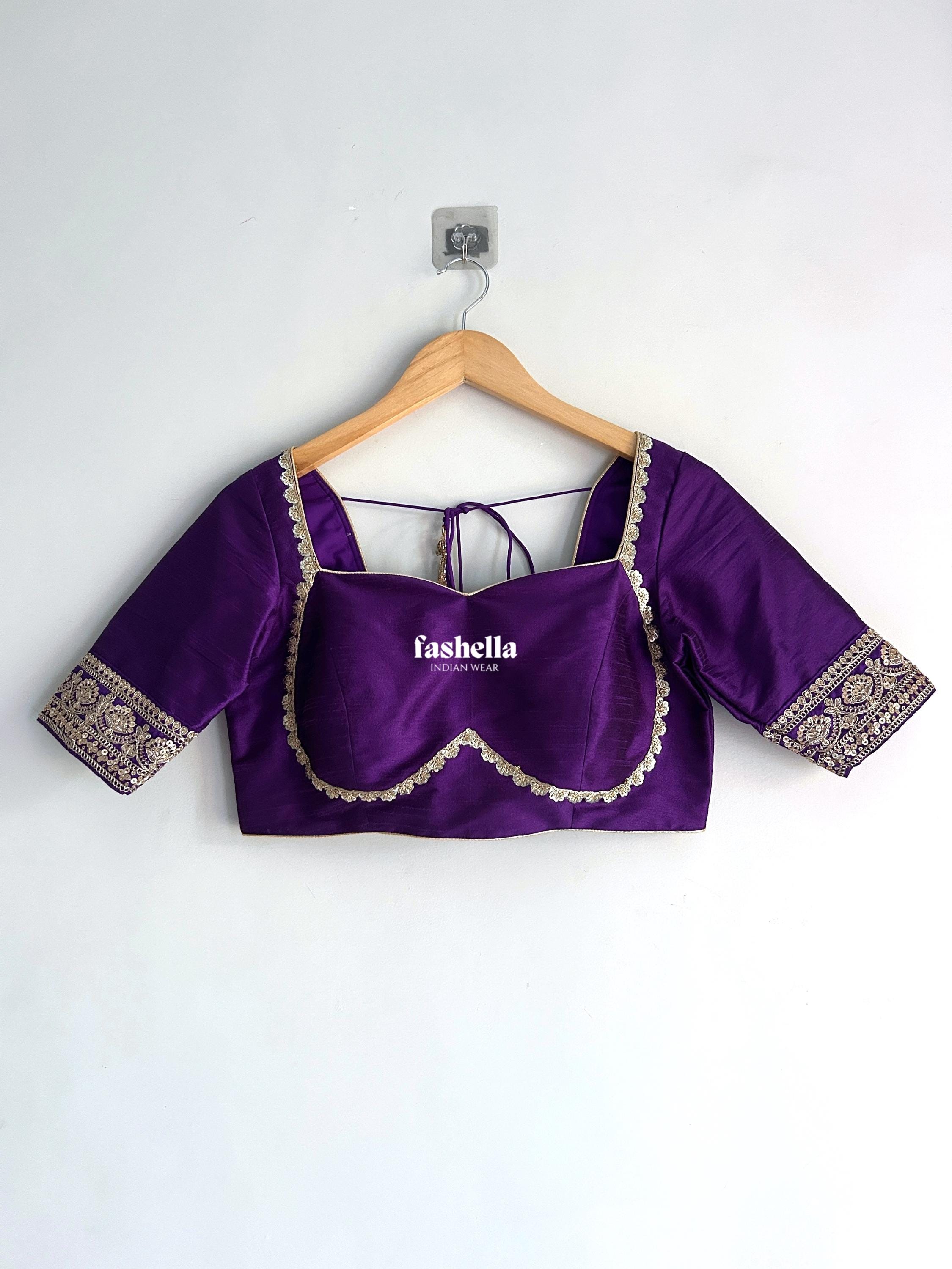 pattern violet blouse designs