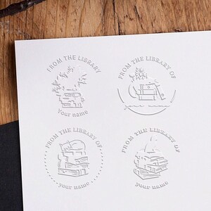 From the Library of Book Embosser Custom Personalized From the Library of Book Belongs to Ex Libris Book Lover Gift