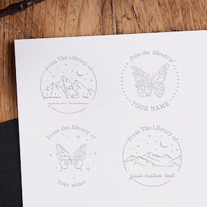 From the Library of Book Embosser Custom Personalized From the Library of Book Belongs to Ex Libris Book Lover Gift