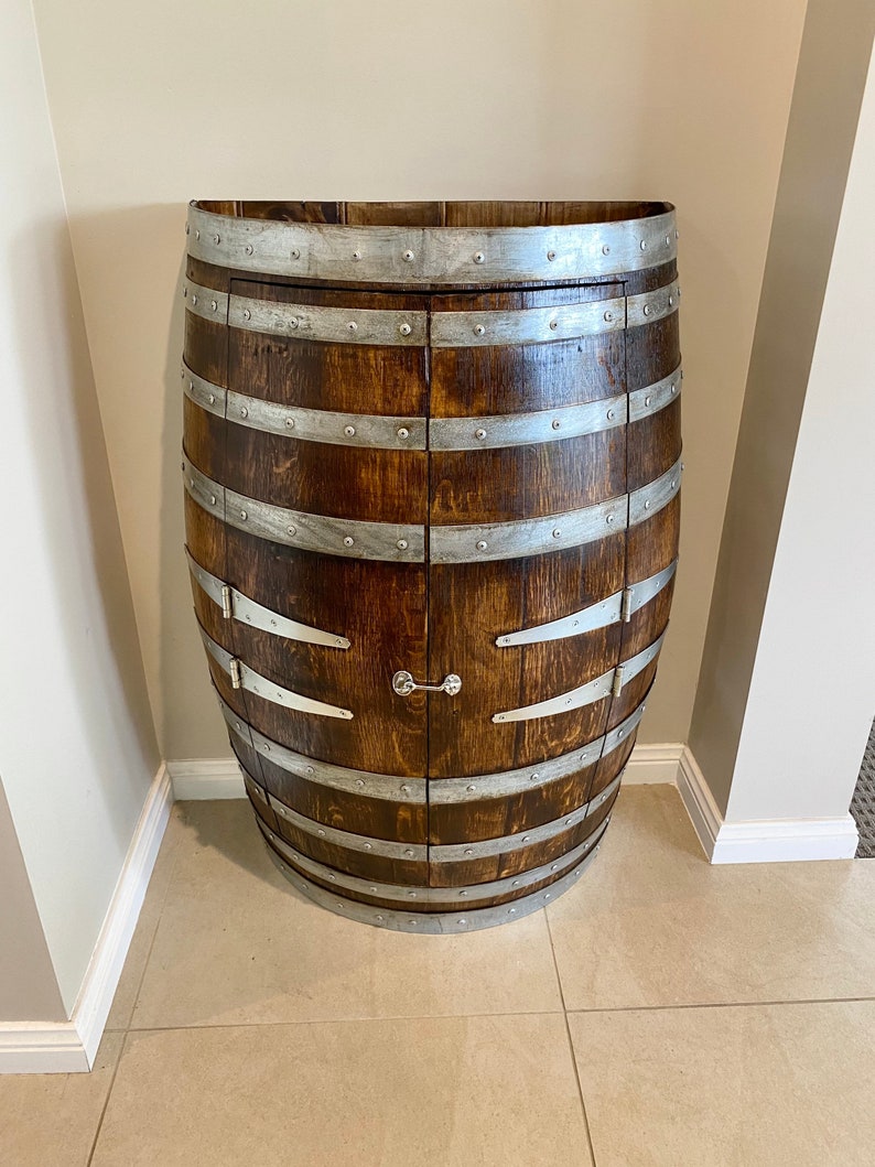 Half Wine Barrel Mini Bar Etsy