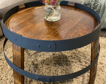 Wine barrel coffee table