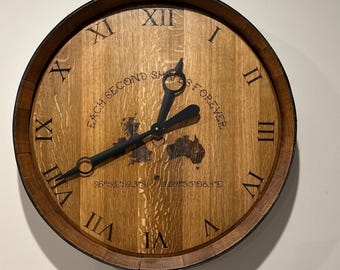 Wine Barrel Head Clock