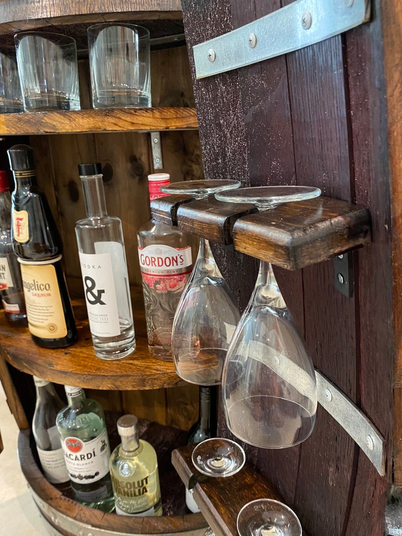 Half Wine Barrel Mini Bar Etsy