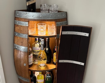 Corner wine barrel cabinet - mini bar