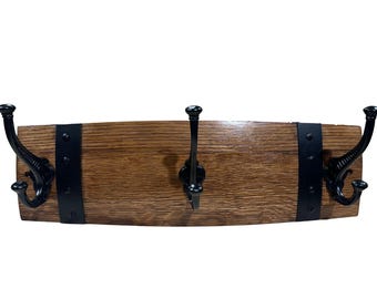 Wine barrel coat rack