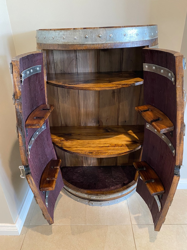 Half Wine Barrel Mini Bar Etsy