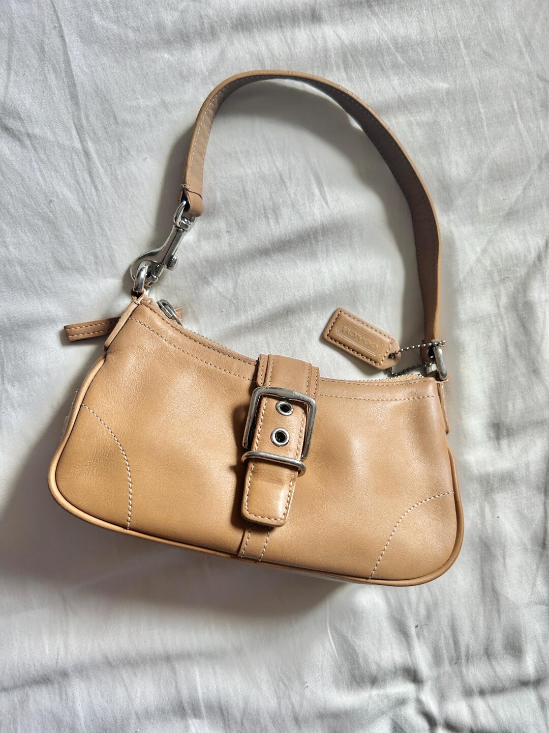 Coach Y2k Hobo Buckle Shoulder Bag in Tan Leather - Etsy