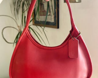 Vintage Rare Ergo Coach Mini Red Leather Shoulder Bag - Etsy Vintage Rare Ergo Coach Mini Red Leather Shoulder Bag - Etsy