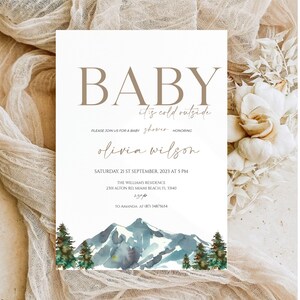 Winter Baby Shower Invitation, Baby Its Cold Outside Baby Shower, Baby Shower Invite, Baby Its Cold Outside, Editable, Download