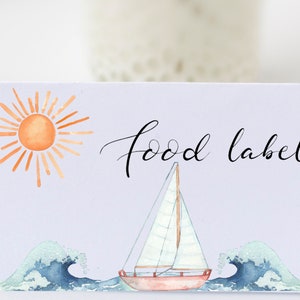 sailing boat food label
