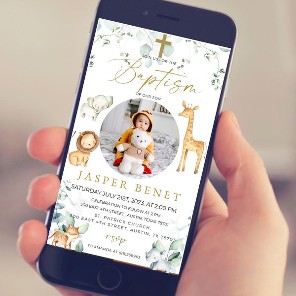 Baptism Photo Invitation Etsy