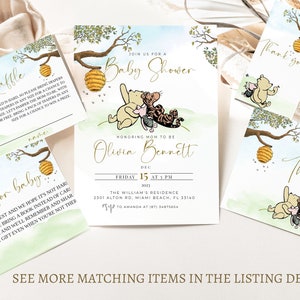 Editable Winnie the Pooh Baby Shower Invitation,  Winnie The Pooh Invitation, Winnie The Pooh Invite, Winnie The Pooh Invite Template