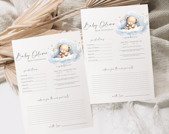 Cloud Baby Shower Prediction & Advice Cards - 50 Pack, 5x7 Inches, Cardboard For New Parent Wishes & Activities - View #4